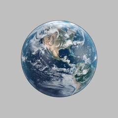 Earth white background five continents