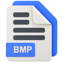 White File with bmp extension 3D Icon Illustration. Low Poly Style