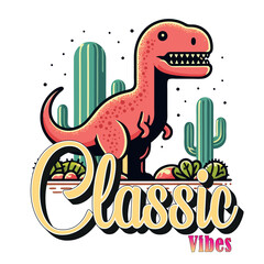 Classic Urban Dinosaur T-shirt Design.