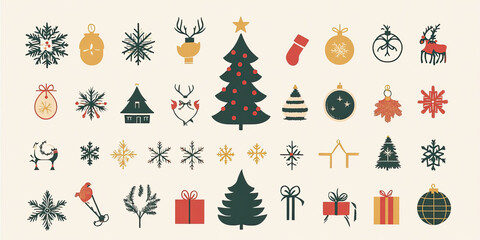 christmas icon set