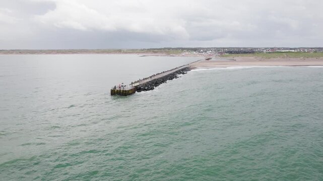 Norre Vorupor beach in Jutland, Denmark. aerial view.