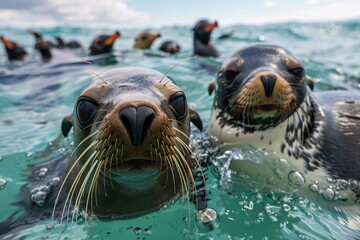 Marine mammals and flightless birds inhabit the southern coastal region.