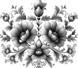 A timeless design that blends sophistication and art, this black and white floral motif adds a touch of grace to any space-4