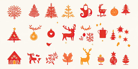 Fototapeta premium christmas icon set