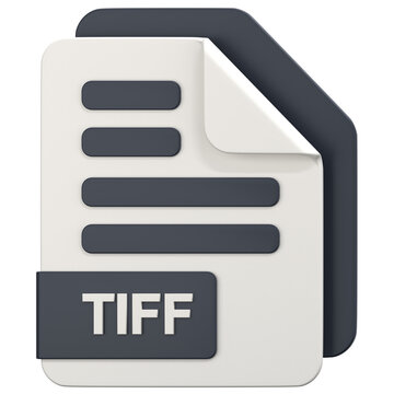 White File with tiff extension 3D Icon Illustration. Low Poly Style