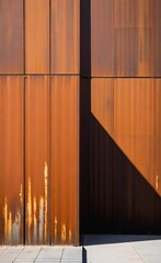 rust steel facade wall with shadow 01