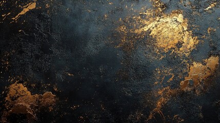 Dark Elegance: Abstract Texture with Gold Accents 