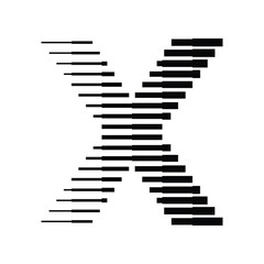 Letter X Logo with Abstract Line Pattern Isolated On White Background