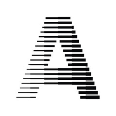 Letter A Logo with Horizontal Halftone Line Pattern