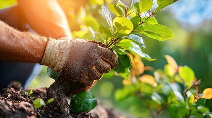 Maintenance of trees through careful cutting, regular watering, fertilizing, and health inspections in a sustainable setting.