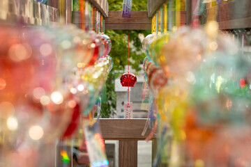 Wind chimes are a symbol of Japanese summer. The Wind Chime Festival is held every summer at Fuji Rokusho Sengen Shrine in Fuji, Shizuoka Japan