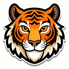 tiger face sticker vector illustration