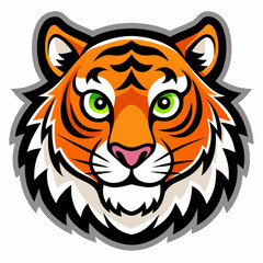 tiger face sticker vector illustration