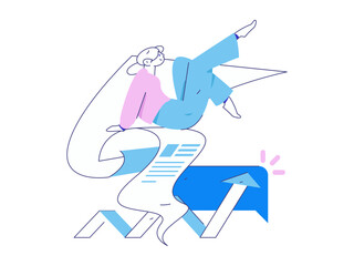 Internet financial management investment flat vector concept operation hand drawn illustration
