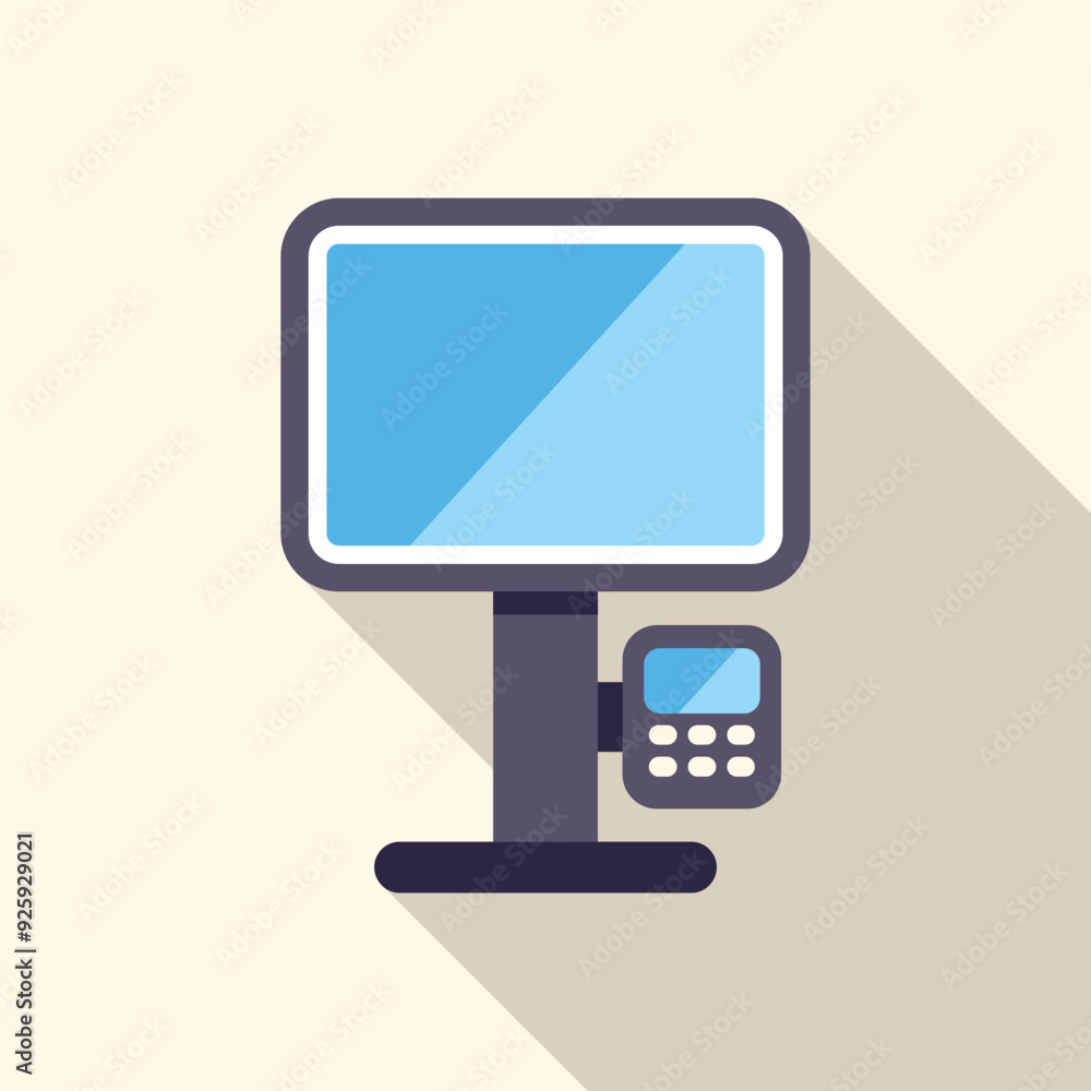 Poster electronic price display is showing the price tag with barcode scanner