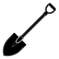 Shovel black art vector illustration