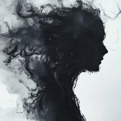 black and white portrait of a woman