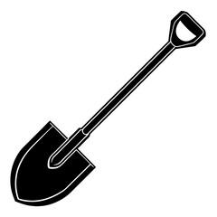 Shovel black art vector illustration