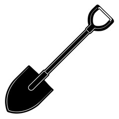 Shovel black art vector illustration