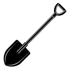 Shovel black art vector illustration