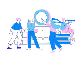 Internet financial management investment flat vector concept operation hand drawn illustration
