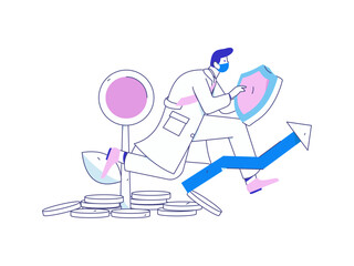 Internet financial management investment flat vector concept operation hand drawn illustration
