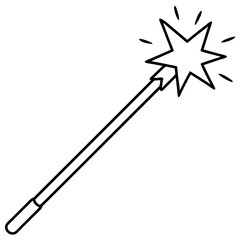 Naklejka premium magic wand art vector illustration