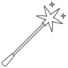 Naklejka premium magic wand art vector illustration