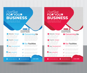 a bundle a4 modern flyer template design colorfully 