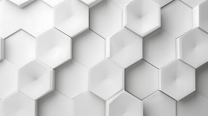 Naklejka premium A white hexagon geometric background, featuring a minimal honeycomb pattern with clean lines and subtle shadows to create a sleek, modern wallpaper.