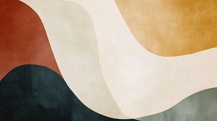 Obraz premium Abstract Earth Tones: Fluid Organic Shapes in Muted Warm and Cool Colors 