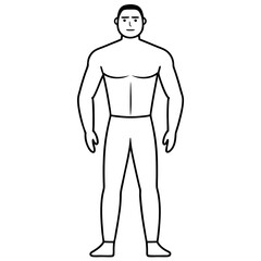 Fototapeta premium Mann figure line art vector illustration