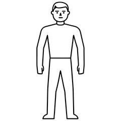 Mann figure line art vector illustration