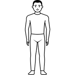 Mann figure line art vector illustration