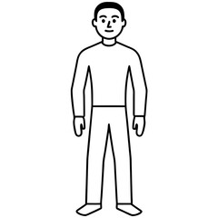 Mann figure line art vector illustration