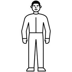 Mann figure line art vector illustration