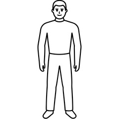 Mann figure line art vector illustration