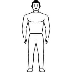 Mann figure line art vector illustration