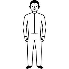 Mann figure line art vector illustration