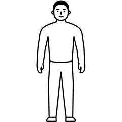 Mann figure line art vector illustration