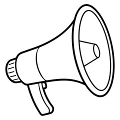 Megaphone line art vector illustration