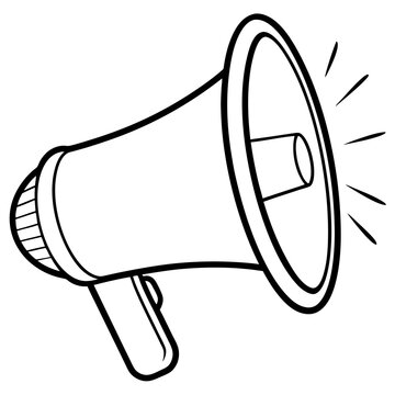 recommend clip art: Megaphone line art vector illustration