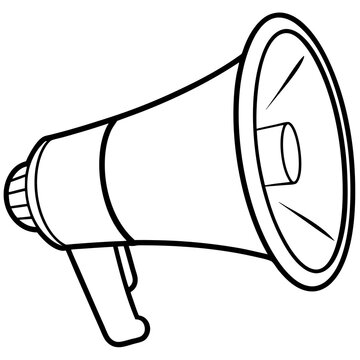 recommend clip art: Megaphone line art vector illustration