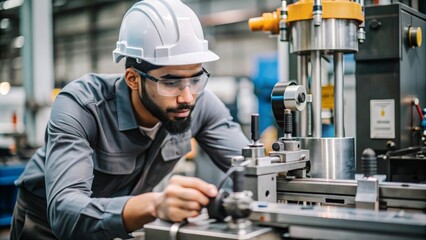 An Indian technician using calibration tools to adjust and maintain industrial equipment.
