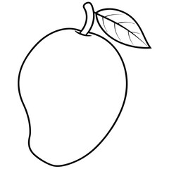 Mango line art vector illustration