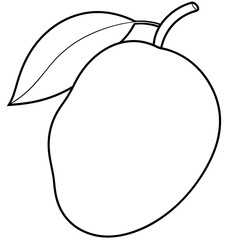 Mango line art vector illustration