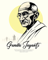 Gandhi Jayanti holiday celebration on the 2nd of October Social Media Post