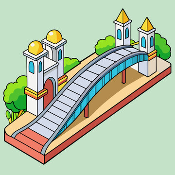 recommend clip art: A Bridge art vector illustration