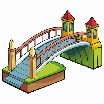 recommend clip art: A Bridge art vector illustration