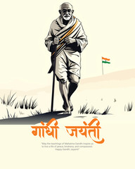 Gandhi Jayanti holiday celebration on the 2nd of October Social Media Post